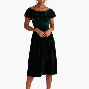 Hill House Home Akilah emerald Velvet Dress XS